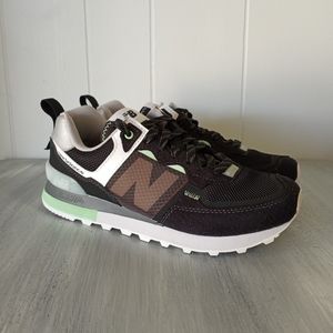 New Balance 574 Black/Green Women's Casual Running Shoes Size 6.5 WL574IU2